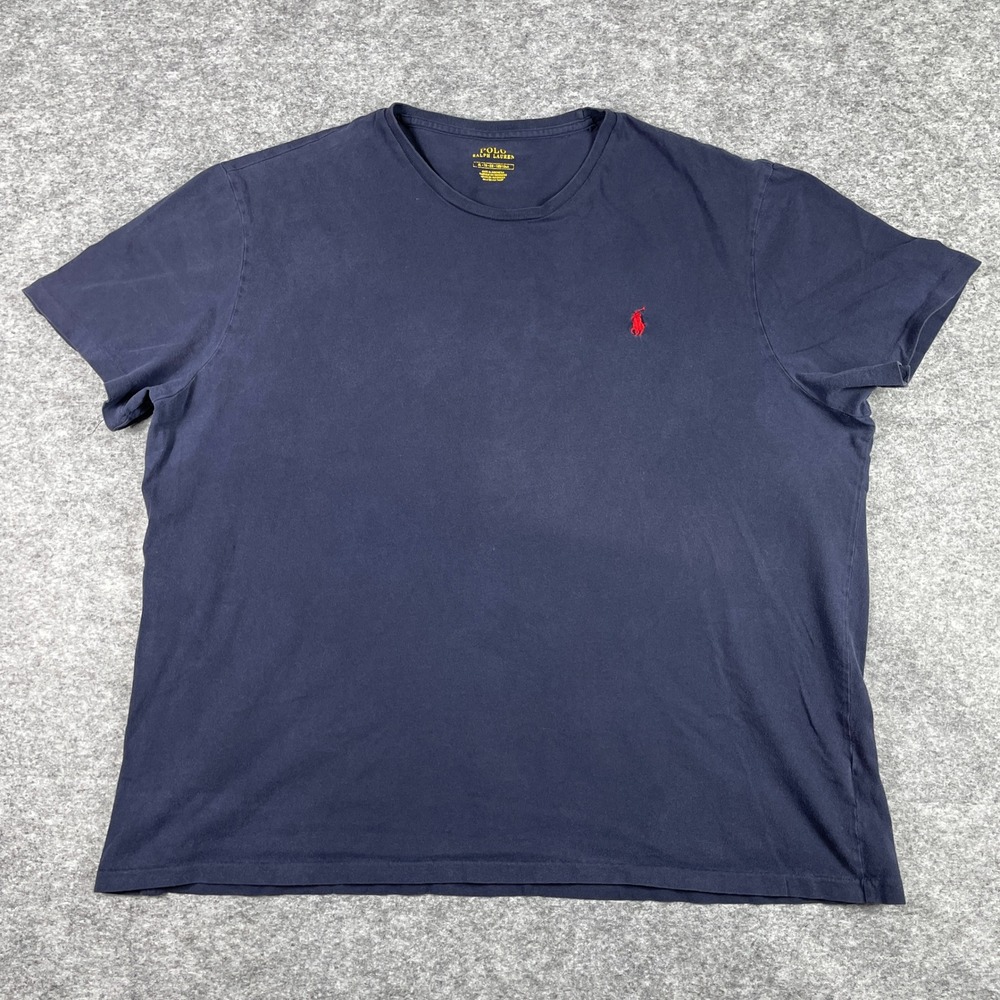 Polo Ralph Lauren T-Shirt Mens XL Navy Blue Short Sleeve Crew Neck Red Pony
